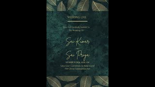 Sai kumar weds Saipriya Wedding LIVE  On 16th March 1031 AM Satya Gauri Convention [upl. by Akimik]