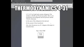 Thermodynamics 431 A 05m3 rigid tank contains refrigerant134a initially at 160 kPa and 40 [upl. by Hinch]