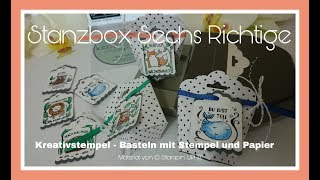 Selbstschließende Geschenkverpackung mit Stanzbox Sechs Richtige Stampin UP [upl. by Nyrehtac]