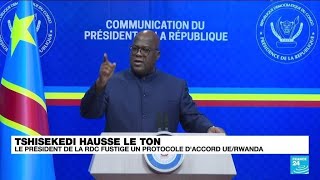 Félix Tshisekedi fustige un protocole daccord UERwanda • FRANCE 24 [upl. by Friday]