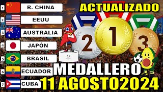 Medallero ACTUALIZADO Juegos Olímpicos París 2024 EN VIVO Domingo 11 Agosto 2024 olimpiadas medallas [upl. by Roxine454]