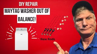 How to Fix an OutofBalance Maytag Washer Suspension Rod amp Splash Guard Repair [upl. by Llerdnod]