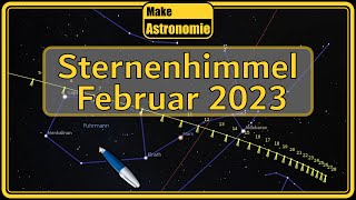 Sternenhimmel Februar 2023  Sternbilder Planeten Astronomie [upl. by Leuams]