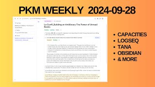 PKM Personal Knowledge Management Weekly Update 20240928 [upl. by Hill]