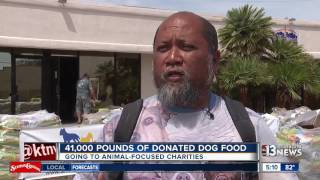 41000 pounds of dog food donated to Las Vegas organizations [upl. by Neelia]