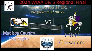 Madison Country Day vs CWC WIAA Div 5 Regional Final 102624 [upl. by Oalsecnew]