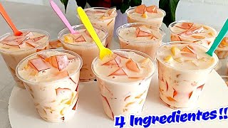 Postre Fácil para Vender Con tan Solo 4 Ingredientes POSTRE FRIOGELATINA DURAZNO CRIS EN LA COCINA [upl. by Chaim]