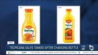 Tropicana orange juice sales tank after company changes bottle shape [upl. by Yeknarf]