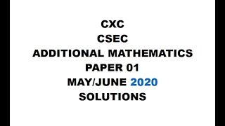 ADDMATHS3  MAYJUNE 2020 PAPER 01 [upl. by Nyad]