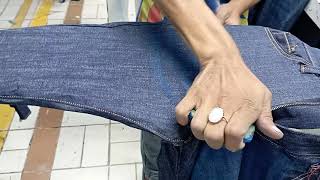 Pattren Whisker Making On Denim Jeans [upl. by Lucais]