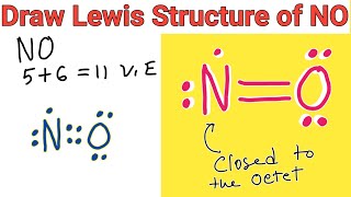 Lewis structure of NO Nitric oxide [upl. by Edak]