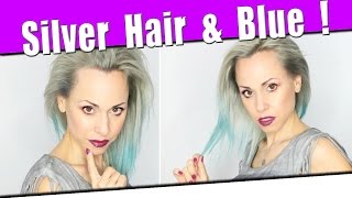 VLOG  Cheveux Gris Silver ET bleu  Nouvelle coloration cheveux [upl. by Phenica]