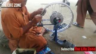 Motorcycle Rim Repair  WireSpoked Wheel Changing Repairing Of Bike [upl. by Hawley]