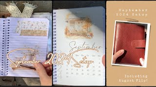 September 2024 Setup and August Flip Day Designer Mini MonthlyWeekly and Pen and Gear [upl. by Anrym]