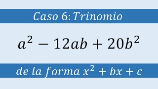 Caso Seis  Trinomio de la forma x2bxc ejemplo 03 [upl. by Slack]