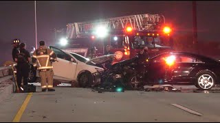 Awful Head On Freeway Wreck  Houston [upl. by Ellicec]