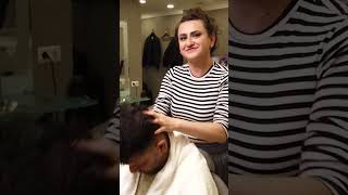 Thanks asmr headmassage headscratching ladybarber [upl. by Esirehc497]