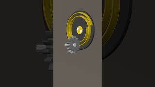 Archimedean Spiral Gear and Spur Gear Mechanism Mechanical Movement Part 112 mechanism animation [upl. by Theresita]