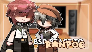 BSD react Bungou Stray Dogs react to Ranpoe  gcrv  gacha club  Ranpoe [upl. by Marsland]