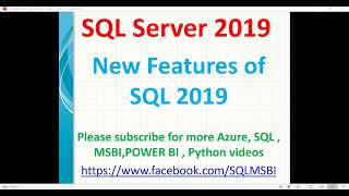 New Features of SQL 2019  sql 2019 features [upl. by Anavrin436]