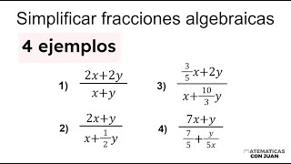 CÓMO SIMPLIFICAR FRACCIONES ALGEBRAICAS DIFÍCILES 4 Ejercicios [upl. by Semela]