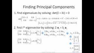 PCA 5 finding eigenvalues and eigenvectors [upl. by Moulton658]