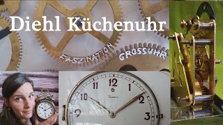 Schöne mechanische Küchenuhr mit Blick ins Werk DiehlUhrmechanischregulierenkitchenclock [upl. by Silrak61]