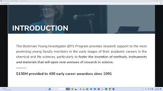 2025 Beckman Young Investigator BYI Program Information [upl. by Eimareg]