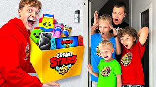 Ich ÜBERRASCHE Fans ZUHAUSE mit BRAWL STARS MYSTERY BOX…😍 [upl. by Adilem487]