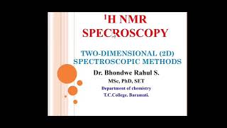 2D NMR SPECTROSCOPY COSY [upl. by Nanaj]