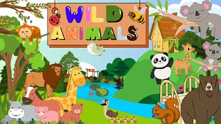 Wild Animals  Learn wild animals names in English  Educational video for Kids [upl. by Nivle823]