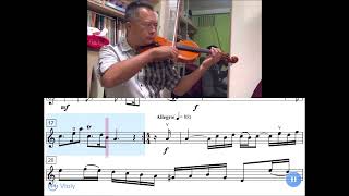 ABRSM Grade 6 A3 Siciliana and Allegro John Stanley Violin solo with score [upl. by Parrott]