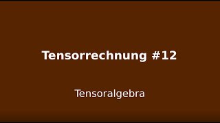 Tensoralgebra Tensorrechnung 12 [upl. by Jarus]