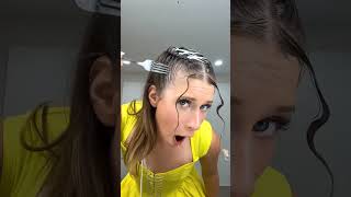 White girl uses fork to comb hair comedy funny hairstyle [upl. by Aivek]