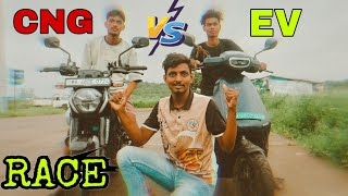 bajaj freedom cng bike 125 vs scooty ola S1 Pro race  bajaj CNG bike review [upl. by Iadrahc317]