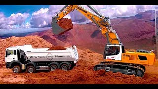 AWESOME RC EXCAVATOR LIEBHERR 956 llading RC TRUCK MAN 8x8  ScaleART [upl. by Lladnik]