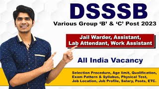 DSSSB Various Group C Post Recruitment 2023  Jail Warder Assistant Lab Attendant  Full Details [upl. by Suiramed]