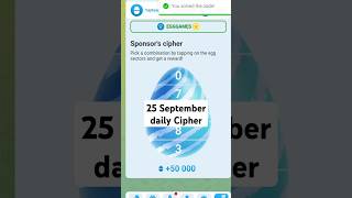 Yaystogram🤑 Bot Today 25 September Daily Cipher Code ∆ YaystogramTodayDailyCipherCode [upl. by Nylcoj]