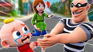 Dont Cry Mommy Im Here 👶🏻👮  Smart Kid vs Stranger Danger 🚨  NEW ✨ Nursery Rhymes [upl. by Kovar]