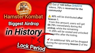 Hamster Token Locked amp Vesting Period  Hamster Kombat Airdrop Biggest Airdrop in History 😱 [upl. by Smith903]