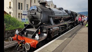 Jacobite Steam Train 45407 Leaving Fort William for Mallaig [upl. by Sixela]