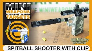 SPITBALL SHOOTER WITH CLIP  MiniWeapons of Mass Destruction Targets  Homemade gun Tic Tac [upl. by Dorelle]