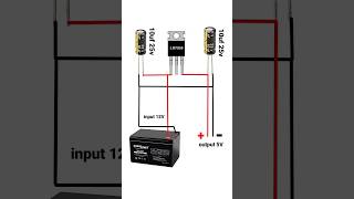 12V to 5V convert  7805 MOSFET project diagram shorts youtubeshorts [upl. by Burdett]