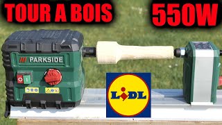 LIDL Tour à bois PARKSIDE PDM 600 B2 lathe Holz drechselmaschine tornio per legno Tokarka do drewna [upl. by Enitsud]