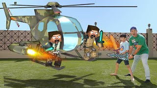 Minecraft Jason and Alex in Helicopter Adventure with Herobrine [upl. by Kynthia]