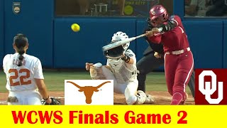 2 Oklahoma vs 1 Texas Softball Highlights 2024 NCAA World Series Finals Game 2 [upl. by Lyn201]