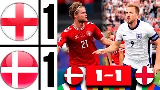 Denmark 11 England EURO 2024  Extended Highlights  Harry Kane Goal  hjulmand goal [upl. by Der539]