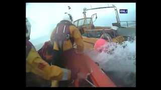 Bude lifeboat crew in dramatic highspeed rescue of fisherman and runaway boat [upl. by Asha]