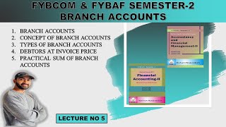 Fybcom Branch Account Basic Concept  FYBCOMFYBAF Sem  2  Financial Accounting  Siraj Shaikh [upl. by Ennyrb]