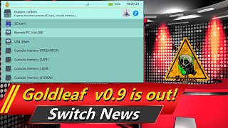 Switch News Feb2021 Goldleaf updated v09 Now works with 1101 and latest atmosphere 180 [upl. by Atnohs]